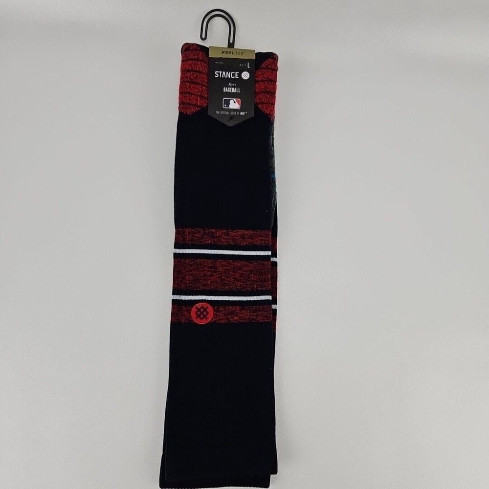 Stance Adult Red Blue OTC Nylon MLB Baseball Diamond Pro Stripe Socks Sz L 9-13